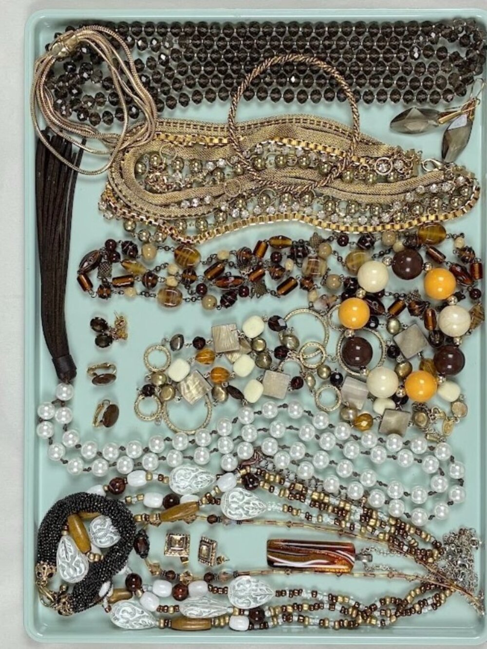 Jewelry Lot Warm Earth Tones Autumn Fall Wearable Costume Holiday 16 pc 1+ lb